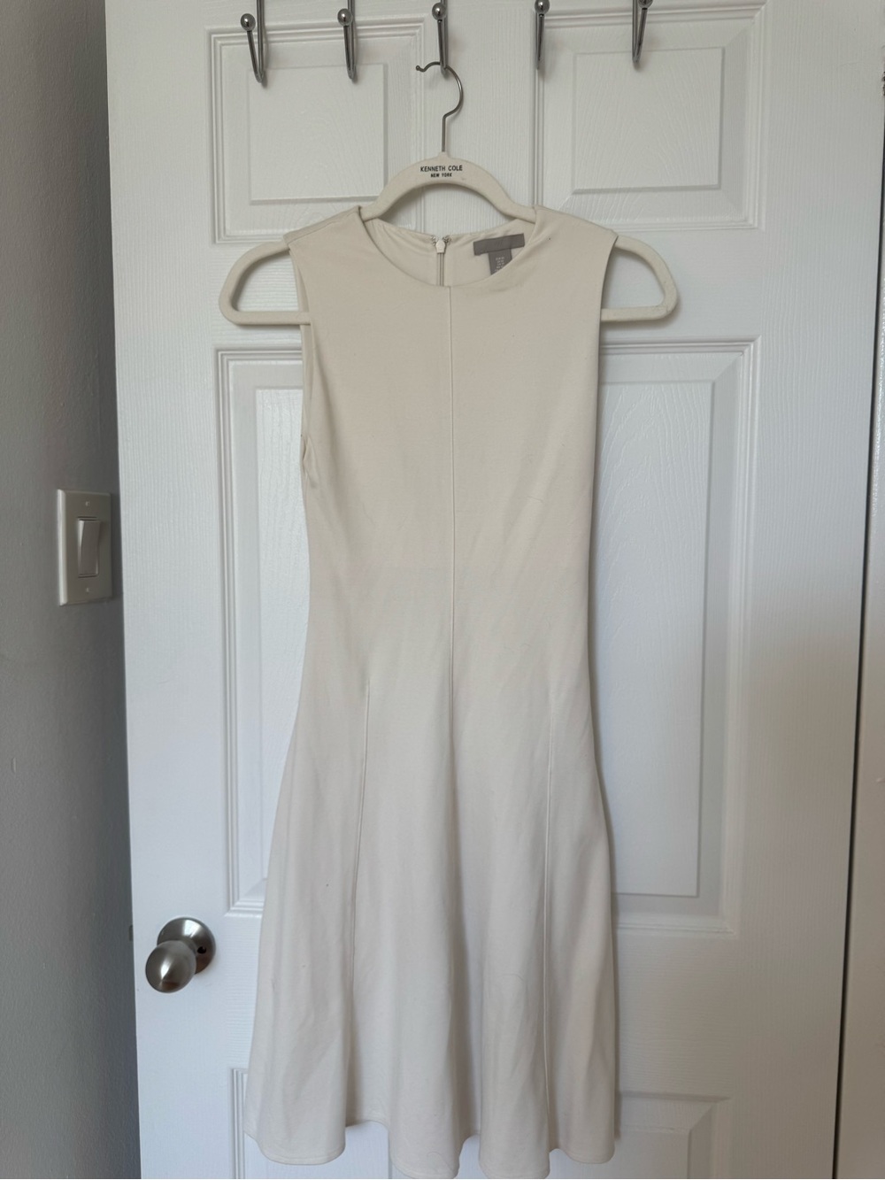 H&M Sleeveless Cream Fit-and-Flare Dress